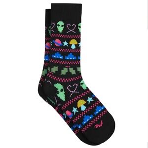 NEW MeUndies Cosmic Mistletoe Supima Cotton Crew Socks Unisex Medium